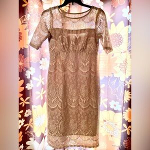 Gorgeous and elegant lace bridal-esque dress—perfect for shower or reception!